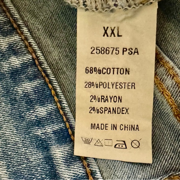 Women’s Flamingals Acid Wash Wide Leg Flare Stretch Jeans XXL 38 x 32.5 Like New - Picture 5 of 5